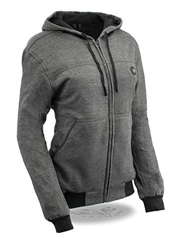 Milwaukee Leather MPL2713SET Women's Grey 'Heated' Zipper Front Hoodie (Battery Pack Included) - 2X- - //coolthings.us