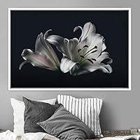 Framed Canvas Wall Art Flora Snapshot Closeup Dark Expressive Farmhouse/Country Floral Multicolor Photography Realism Single - 16x24 inches