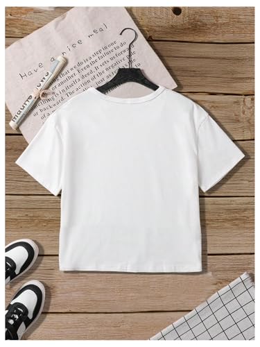 Girl's Bow Graphic Tees Crew Neck Short Sleeve Summer T Shirts Preppy Cute Clothes for Girls2