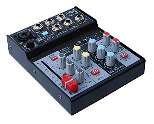 E-Lektron streaming Audio-Mixer Mischpult inkl. USB Audio-Interface Soundkarte (AIM-42)