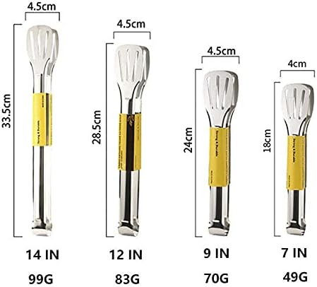 Cooking Tongs Tongs,Barbecue Tong Multifunctional Stainless Steel Food Clip Kitchen Tool Bread Clamp Baking Steak(14 IN)