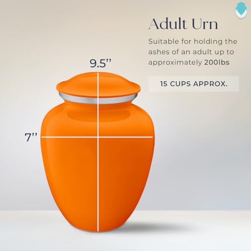 Image of Geturns - Adult Custom Butterfly Cremation Urns for Human Ashes I Burnt Orange Large Funeral Urn for Female and Male I 200 lbs