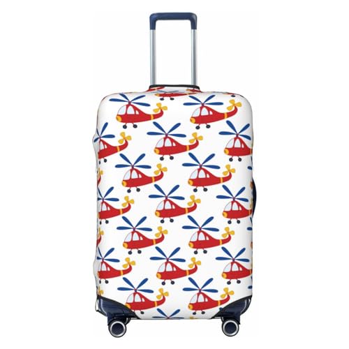 Cartoon Helicopter Luggage Cover Protector Anti-Scratch Washable Fits 18-32 Inch Luggage-Medium