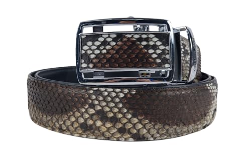 Image of Pelgio Genuine Python Snake Skin Auto Locking Men's Belt 46 inch Long