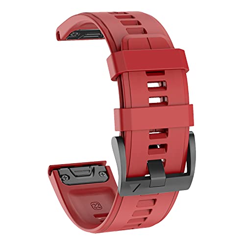 ISABAKE 22mm Bracelet Montre en Silicone Souple, Remplacement Quickfit pour Fenix 5/Fenix 5 Plus/Fenix 6/Fenix 6 Pro/Forerunner 935/Approach S60/Quatix 5 Cover