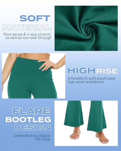 Sundwudu Black Flare Yoga Pants for Women - Soft High Waist Bootcut Leggings Tall & Long Bootleg Pants for Women