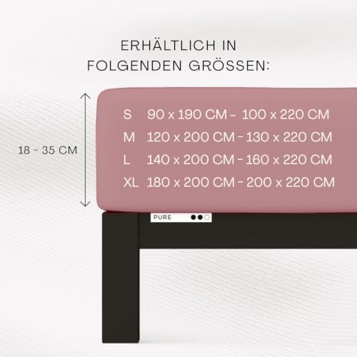 schlafgut Pure Spannbettlaken 90x200 cm Bio-Baumwolle Jersey, Purple Mid – Ansicht 2