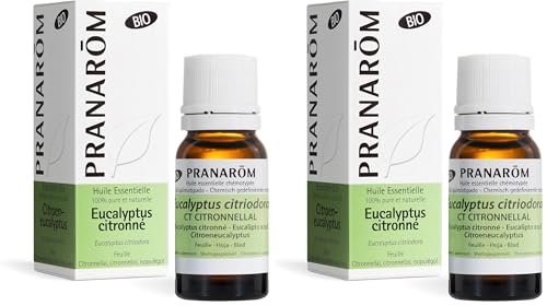 PRANAROM   Eucalipto Azul BIO   Aceite Esencial Quimitipado   Músculos y Articulaciones   100% Puro y Natural   HECT   10 ml (Paquete de 2)