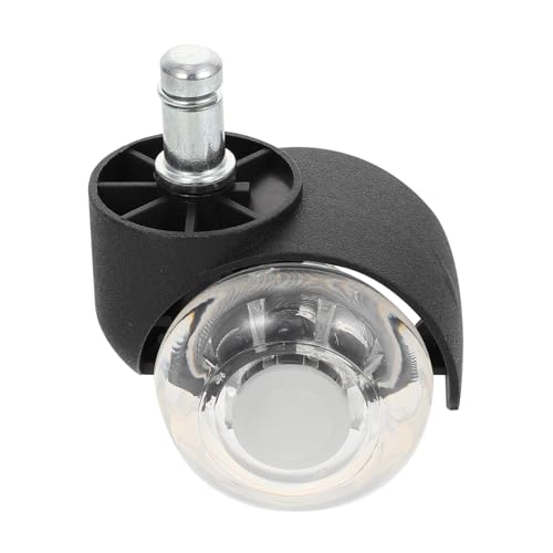 POPETPOP Rotella per Sedia Ufficio Doppia Ruota Cristallo Trasparente Scorrevole per Mobili Facile Installazione Silenziosa e Resistente per Pavimenti Parquet