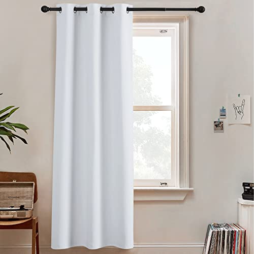 Image of RYB HOME White Curtains Room Seperating Divider Privacy Noice Dampening Windproof Drapes for Shared Bedroom Living Room Door Foyer Wall Divider, 1 Panel, W 5ft x L 7ft
