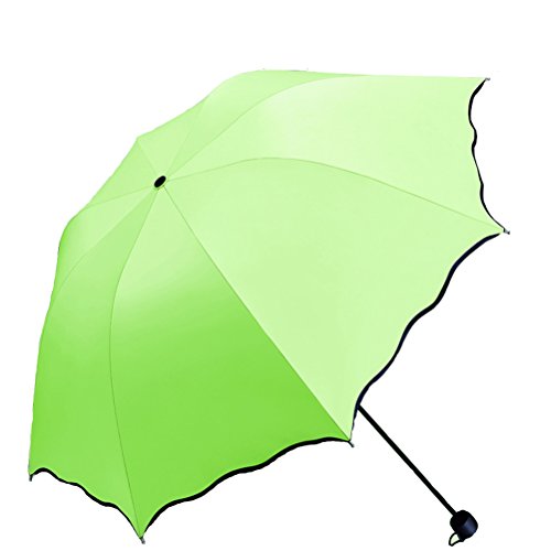Maibar Regenschirm UV-schutz UPF 50+, Hand Sonnenschirme Taschenschirme Blume Regenschirm für Frauen (Apfelgrün)