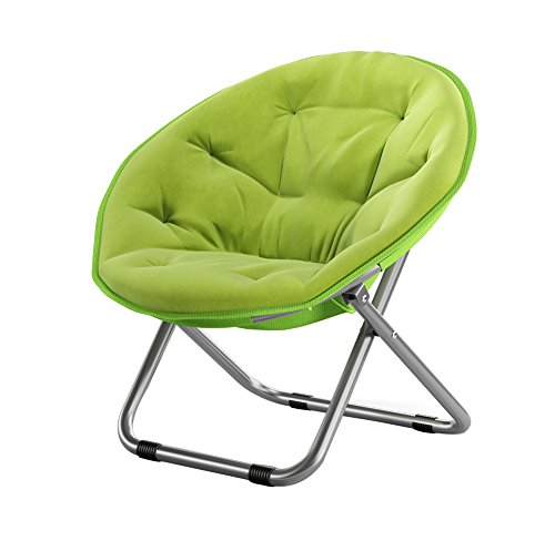 JPVGIA Home outdoor large adult moon chair/Sun chair/Lazy chair/Lounge chair/Folding chair/Round chair/Armchair (Color : Green)