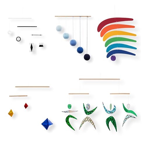 Hanging mobile Montessori lot de 5 pour un cadeau de naissance idéal avec Rainbow