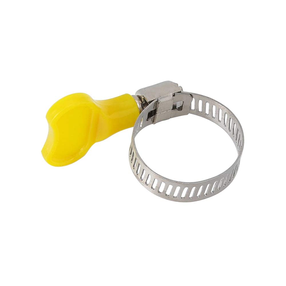 ESEKSAFAR Hose Clamp 10pc 1" (25mm) Yellow Stainless Steel Clamps 2