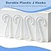 YKEBVPW 100Pcs J Hooks Sock Hangers for Packaging Socks and Hat 1 3/4 Inch Retail Display Small Clear Plastic Hook Stand Hanging Clips for Stocking Ornament Clothing Hats