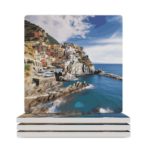 Dessous de verre Cinque Terre anti-traces pour table basse propre - 2