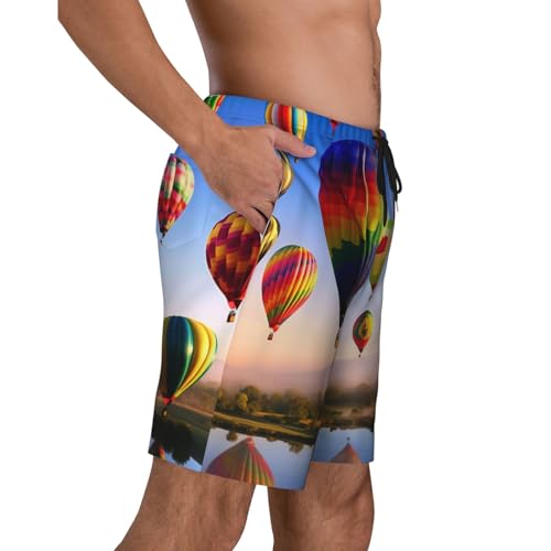 Hot Air Balloons Print Men's Beach Pants Lightweight Quick-Dry Swim Pants with Mesh Lining for Men3
