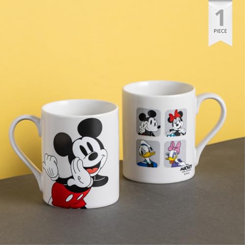 Image of Clay Craft - Official Disney Mugs : Mickey Mouse Print, Fine Ceramic Coffee Mug, 360 Ml |Cartoon Character Gift Mug for Kids & Adults | Microwave & Dishwasher Safe
