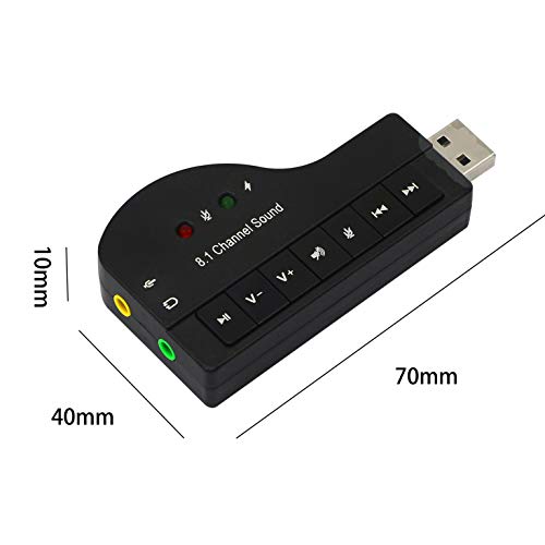 Honglei 8.1-kanaals USB externe geluidskaart audioadapter virtueel 3D-geluid - plug and play met LED-licht voor… - Image 4