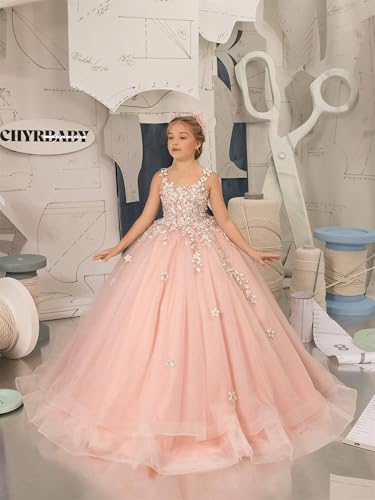 Flower Girl Dress - Lace Applique First Communion Dress Pageant Dress for Girls2