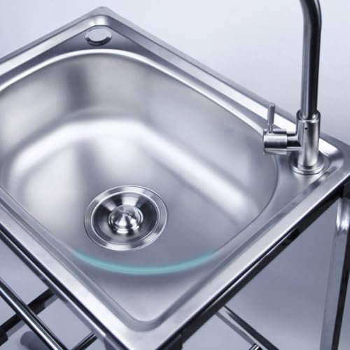 Fregadero de lavandería independiente en acero inoxidable para espacios sin obra 8