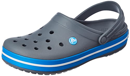 Image of Crocs Unisex Adult Crocband Clog, Charcoal /Ocean N, 8 UK M / 9 UK W (M9W11)