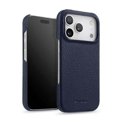 Coque iPhone 17 Air compatible Magsafe cuir bleu anti-rayures de luxe