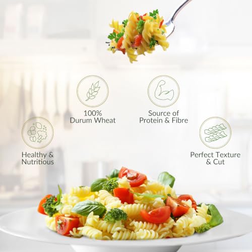 Image of Del Monte Spirali Pasta (Imported from Italy) | 100% Durum Wheat Semolina, 500g| No Maida | High in dietary fibre | Source of protein | Cholesterol Free | Low Calories | No Artificial Ingredients, Salt & Sugar