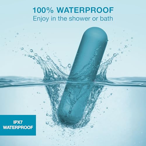 Image of plusOne Bullet Vibrator for Women, Mini Vibrator Made of Body-Safe Silicone, Fully Waterproof, USB Rechargeable, Sex Toy Personal Massager with 10 Vibration Settings, Teal | Sex Toy Personal Massager with 10 vibration settings, Fully Waterproof, USB Rechargeable