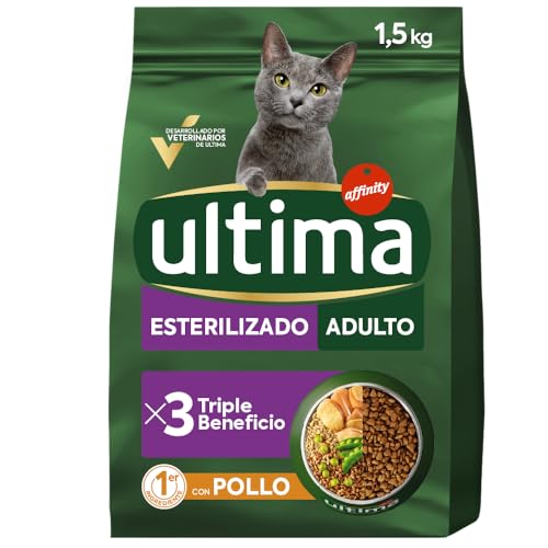 Ultima Croquettes pour Chat Adulte Stérilisé au Poulet - 1,5Kg