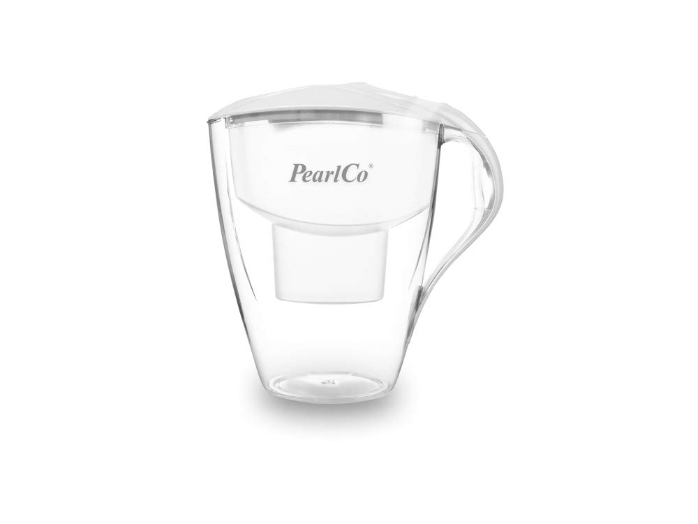 PearlCo - Filtr do wody Family (biały) – z 12 wkładami filtrującymi Unimax (do twardej wody) – pasuje do Brita Maxtra