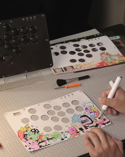 Controlador sin palanca Haute42 U16 con 16 teclas de perfil bajo y panel de graffiti DIY 2
