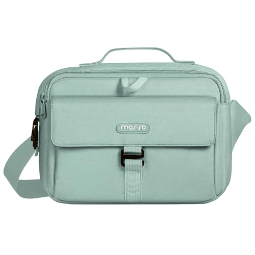 Bolsa de cámara cruzada acolchada Mosiso verde antigua miniatura 1
