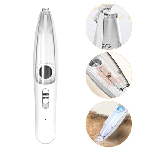 Kumprohu Aparador de pata de carro LED a vácuo - Tosquiadeiras para cães de baixo ruído com luz LED,