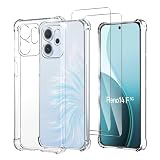 JDXHFF Cover Compatibile con OPPO Reno 14 F 5G (6.57") Trasparente e 2 Pezzi Pellicola Protettiva in Vetro Temperato - Bumper Custodia Morbido Silicone Protettivo TPU Case Clear