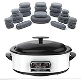 Hot Stone Massage Kit - 27 natürliche Basaltsteine mit digitaler Heizung für Home Spa Entspannung und Schmerzlinderung - Komplettes Massagetherapie-Set