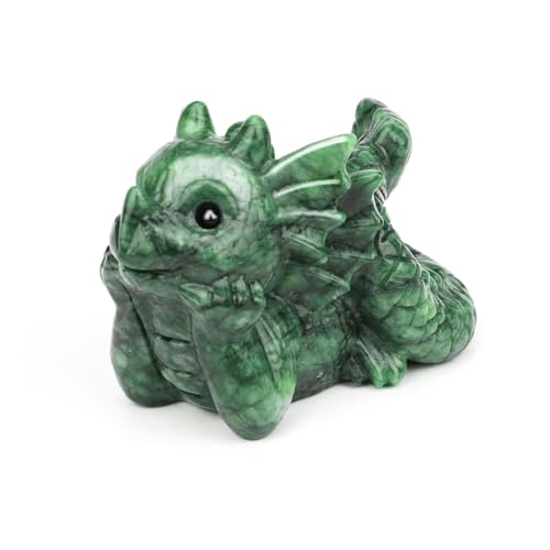 Estatua de dragón en jade para decoración de escritorio