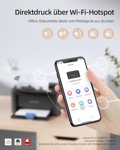 PANTUM P2502W Laserdrucker Schwarz Weiss, Drucker WLAN, AirPrint, Klein für Familien, Schulen und Büros – Bild 5