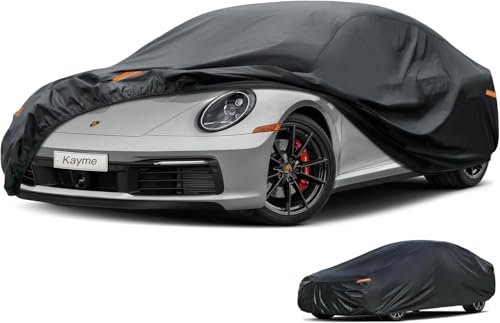 Image of Kayme 10 Layers Coupe Car Cover Waterproof All Weather [See Vehicle Size Chart for Accurate Fit] Heavy Duty Full Exterior Cover for Automobiles Sun Rain Snow UV Protection. Size C3 (See Size Chart)