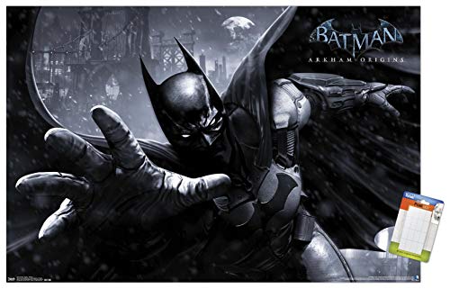 Trends International DC Comics Video Game-Arkham Origins-Batman Wall Poster, 22.375 in x 34 in, Premium Poster & Mount Bundle