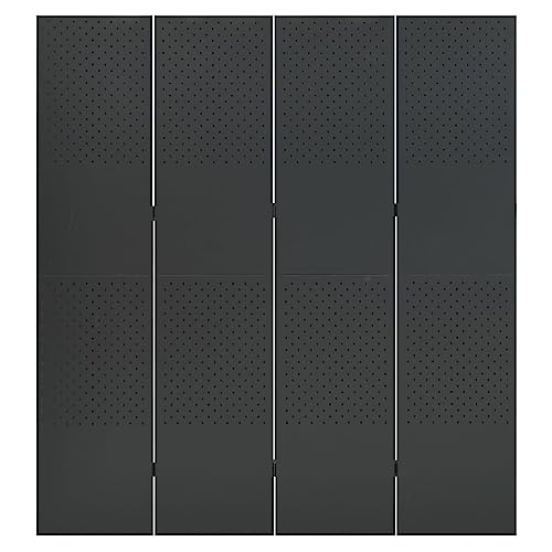 Genérico Biombo Divisor de 4 Paneles Acero Gris Antracita 160x180 cm,Divisores de ambientes-335900