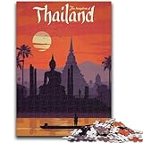 puzzle della thailandia per adolescenti, 1000 pezzi, per età 14+, giochi divertenti, attività divertenti a casa, regali di compleanno, regali di viaggio, 1000 pezzi (50x75cm)