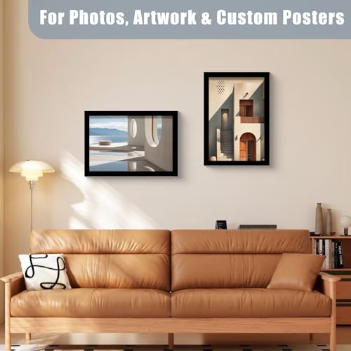 Image of LUCKYLIFE 16.5x23.4 Frame in Black, Gallery Frame for Wall Mounting, 2 Pack
