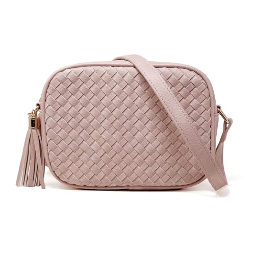 Image of AFKOMST Woven Crossbody Bag, Small Summer Purse and Boho Bag for Women | Vegan Leather, Roomy Space, 2.3L Capacity, fits iPad mini /Long Wallet /Kindle, Versatile for Daily Use /Casual /Date /Office