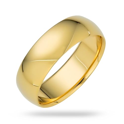 6mm Solid Gold Wedding Bands for Women or Men, 10k or 14k Gold Rings, Comfort Fit Womens and Mens Wedding Ring - Premium Collection from EWB