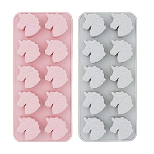 MoldFun 2 Pack Unicorn Head Silicone Molds Set for Making Chocolate Hard Candy