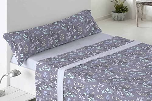 Burrito Blanco│Sábanas de Nacarina, 025 Azul│Sábanas para Cama de 135 cm│ Disponible en Más...