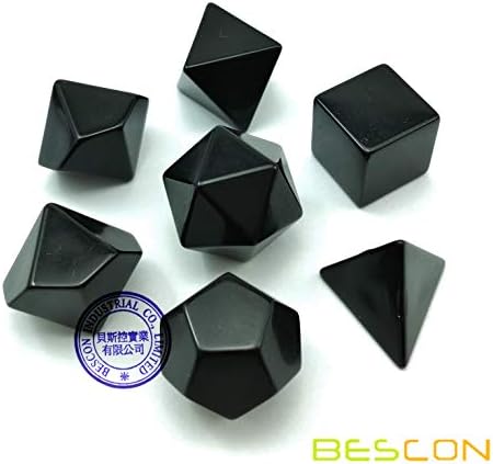 Bescon Blank Polyhedral RPG Dice Set 42pcs Artist Set, Solid Black and White Colors in Complete Set of 7, 3 Sets for Each Color, DIY Dice