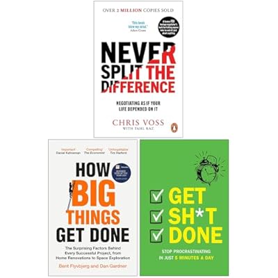 Never Split the Difference, How Big Things Get Done & Get Sh*t Done 3 Books Collection Set