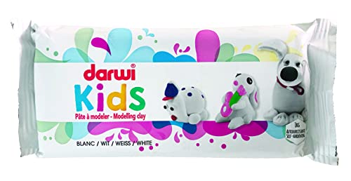 DARWI KIDS PÂTE À MODELER AUTO-DURCISSANTE BLANCHE POUR ENFANTS 1 KG